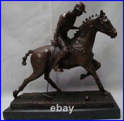 Statue Sculpture Cheval Polo Sport Style Art Deco Style Art Nouveau Bronze massi