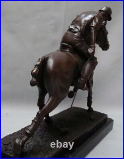 Statue Sculpture Cheval Polo Sport Style Art Deco Style Art Nouveau Bronze massi