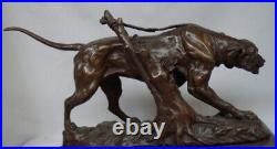 Statue Sculpture Chien Animalier Chasse Style Art Deco Style Art Nouveau Bronze