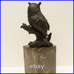 Statue Sculpture Chouette Hibou Oiseau Animalier Style Art Deco Bronze massif Si