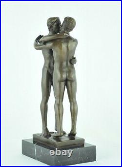 Statue Sculpture Couple Sexy Style Art Deco Bronze massif Signe