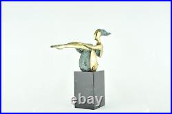 Statue Sculpture Danseuse Nue Acrobate Style Moderne Style Art Deco Bronze massi