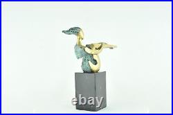 Statue Sculpture Danseuse Nue Acrobate Style Moderne Style Art Deco Bronze massi