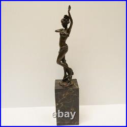 Statue Sculpture Danseuse Nue Sexy Pin-up Style Art Deco Style Art Nouveau Bronz