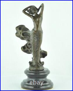 Statue Sculpture Danseuse Nue Sexy Style Art Deco Style Art Nouveau Bronze massi