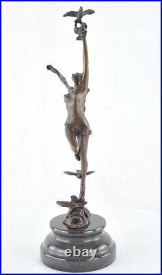 Statue Sculpture Danseuse Nue Sexy Style Art Deco Style Art Nouveau Bronze massi