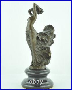 Statue Sculpture Danseuse Nue Sexy Style Art Deco Style Art Nouveau Bronze massi