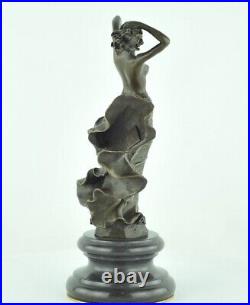 Statue Sculpture Danseuse Nue Sexy Style Art Deco Style Art Nouveau Bronze massi