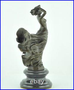 Statue Sculpture Danseuse Nue Sexy Style Art Deco Style Art Nouveau Bronze massi