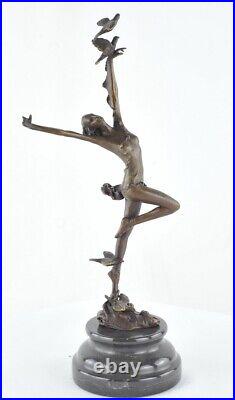 Statue Sculpture Danseuse Nue Sexy Style Art Deco Style Art Nouveau Bronze massi