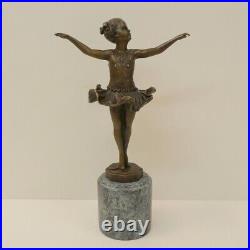 Statue Sculpture Danseuse Style Art Deco Style Art Nouveau Bronze massif Signe