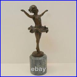 Statue Sculpture Danseuse Style Art Deco Style Art Nouveau Bronze massif Signe