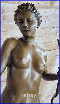 Statue Sculpture Diane Chasseresse Art Déco Nu Style Nouveau Bronze Fonte