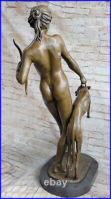 Statue Sculpture Diane Chasseresse Art Déco Nu Style Nouveau Bronze Fonte