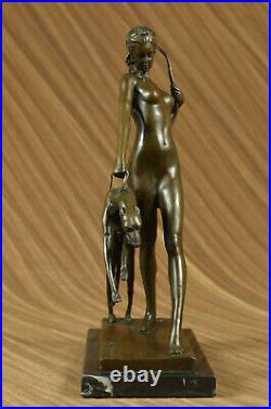 Statue Sculpture Diane Chasseresse Art Déco Style Nouveau Bronze Chaud Fonte