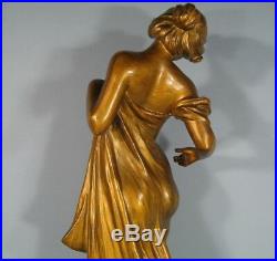 Statue Sculpture En Régule Femme Fleur Style Art Nouveau Signée De Ranieri
