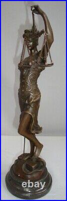 Statue Sculpture La justice Themis Style Art Deco Style Art Nouveau Bronze massi