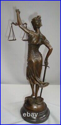 Statue Sculpture La justice Themis Style Art Deco Style Art Nouveau Bronze massi