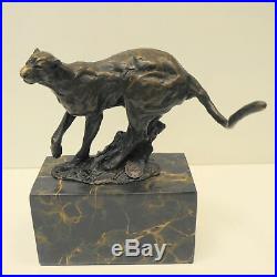 Statue Sculpture Leopard Animalier Style Art Deco Style Art Nouveau Bronze massi