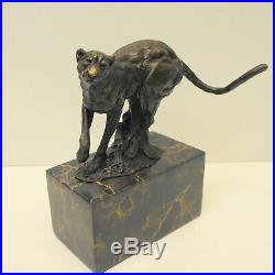 Statue Sculpture Leopard Animalier Style Art Deco Style Art Nouveau Bronze massi