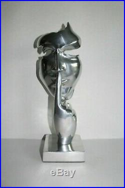 Statue Sculpture Moderne Arts Le Silence Metal