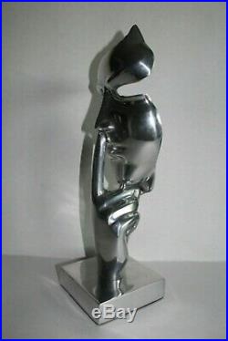 Statue Sculpture Moderne Arts Le Silence Metal