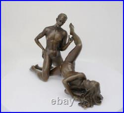 Statue Sculpture Nue Couple Sexy Style Art Deco Style Art Nouveau Bronze massif