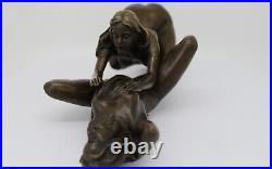 Statue Sculpture Nue Femme Sexy Style Art Deco Style Art Nouveau Bronze massif S