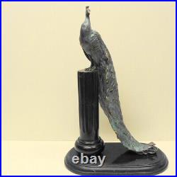 Statue Sculpture Paon Oiseau Animalier Style Art Deco Style Art Nouveau Bronze m