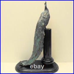 Statue Sculpture Paon Oiseau Animalier Style Art Deco Style Art Nouveau Bronze m