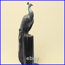 Statue Sculpture Paon Oiseau Animalier Style Art Deco Style Art Nouveau Bronze m