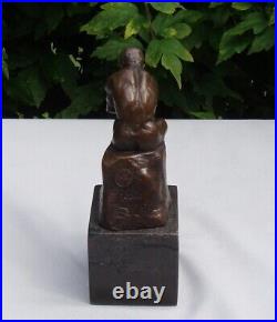 Statue Sculpture Personnage Nu Style Art Deco Style Art Nouveau Bronze massif Si