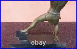 Statue Sculpture Regul Art Deco Homme Chasseur A La Lance