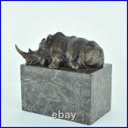 Statue Sculpture Rhinoceros Animalier Style Art Deco Style Art Nouveau Bronze ma