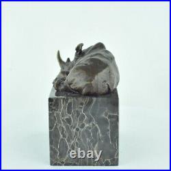 Statue Sculpture Rhinoceros Animalier Style Art Deco Style Art Nouveau Bronze ma