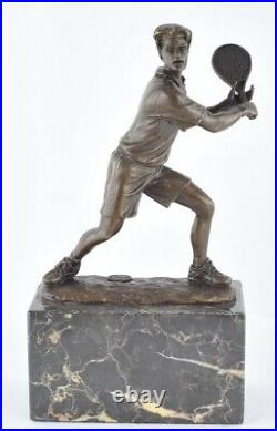 Statue Sculpture Tennis Style Art Deco Style Art Nouveau Bronze massif Signe