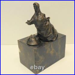 Statue Sculpture hippopotame Animalier Chasse Style Art Deco Style Art Nouveau B