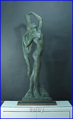 Statue Sylvestre Clerc Sculpture Art Deco Femme Nue Prix de Rome Pat. Bronze 125
