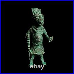 Statue africaine figurine guerrier en laiton sculpture art populaire cire