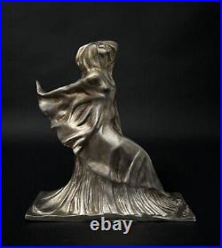 Statue de danseuse par Serge Zelikson femme au voile Art déco M3178