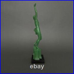 Statue de femme danseuse nue Art déco 1930 par Fayral Max Le Verrier M3290