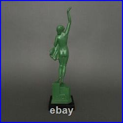 Statue de femme danseuse nue Art déco 1930 par Fayral Max Le Verrier M3290