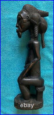 Statue en bois Baoulé 47 cm Art tribal premier Afrique Côte d'Ivoire sculpture