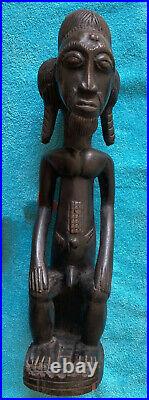 Statue en bois Baoulé 47 cm Art tribal premier Afrique Côte d'Ivoire sculpture