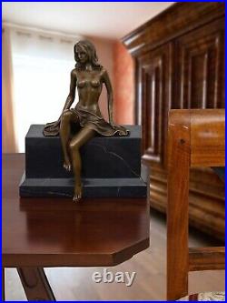 Statue femme érotisme art de bronze sculpture figurine 27cm