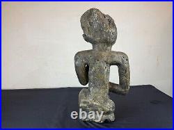 Statue funéraire en pierre art africain Ntadi Bakongo tribal sculpture stelle