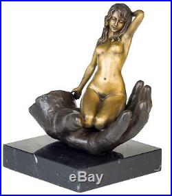 Statue l'érotisme l'art femme de bronze sculpture figurine 23cm