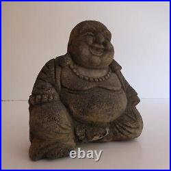 Statue sculpture Bouddha gris pierre ciment vintage art déco design XXe N4230