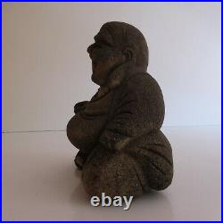 Statue sculpture Bouddha gris pierre ciment vintage art déco design XXe N4230
