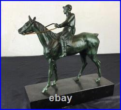 Statue sculpture art déco jockeys équitation